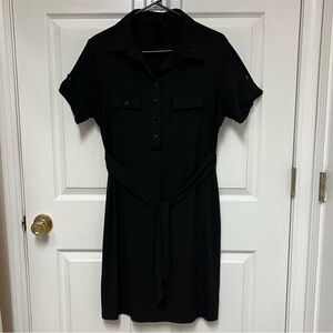 Enfocus Studio Black Midi Shirt Dress